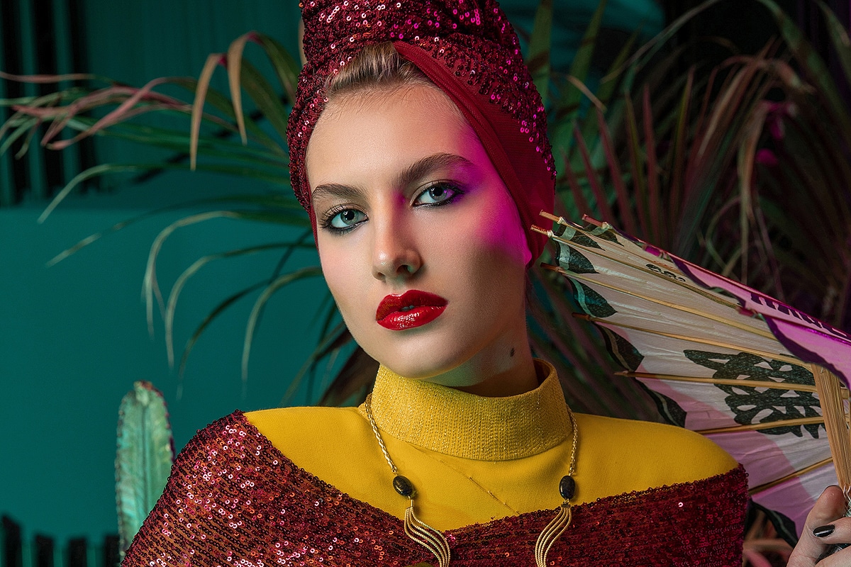 fashion photography model red lipstick